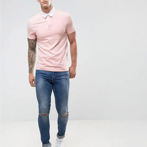 Polo t-shirt unisexe brodé, coupe slim, style streetwear, nouvelle mode, col uni, qualité supérieure, pour logo personnalisé, t-shirt homme. - Product Image 5
