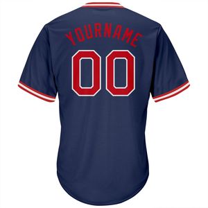 Camiseta de Béisbol Personalizada con Cuello en V, Azul Marino, para Hombre, Manga Corta, Nombre del Equipo Impreso, Número 00, Ropa Deportiva Transpirable de Poliéster - Product Image 3