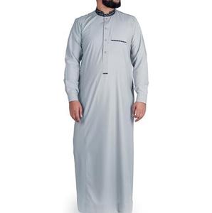 Robe de prière musulmane d'hiver pour hommes, Jubba Thobe Thawb Jubbah avec poches poitrine, tenues arabes pour adultes, longues robes d'extérieur pour hommes - Product Image 5