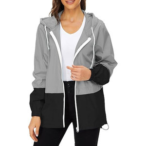 Packable Woven <b>Women's</b> Windbreaker Jacket Waterproof Lightweight <b>Hooded</b> <b>Raincoat</b> <b>for</b> Travel Hiking Customizable - Product Image 1