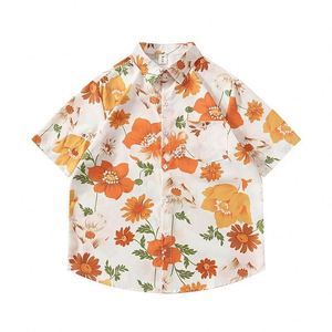 Chemise Hawaïenne Florale pour Homme, Boutonnée, Décontractée, Anti-Plis, Manches Courtes, Style Vacances Tropicales - Product Image 1