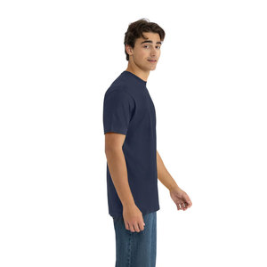 Adult Cotton T-Shirt – Premium Soft Washed 100% <b>Ring</b>-Spun Fitted Navy Tee - Product Image 1