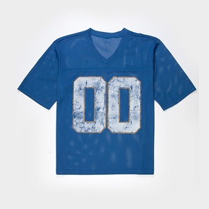 Camiseta de fútbol de hombre con serigrafía personalizada, ropa de calle OEM, camiseta de fútbol Retro de algodón y poliéster Vintage con decoración de patrón - Product Image 5