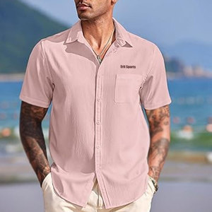 T-shirt à col campagne léger et respirant pour homme, vêtements décontractés pour usage extérieur, chemises à col campagne - Product Image 4