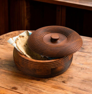 Hand Painted Lid Natural Wood Roti Box Durable Brown Color Wedding Restaurant Tableware Roti <b>Container</b> Food Grade - Product Image 5