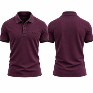 Polo Borgoña para Hombre, Logotipo Personalizado, Ropa Deportiva de Secado Rápido, Camiseta de Manga Corta con Cuello, Fabricante Mayorista - Product Image 1