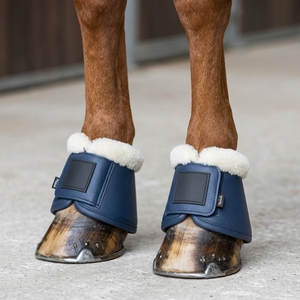Meilleures bottes bleues pour chevaux avec doublure en polaire blanche, néoprène léger, effet pailleté, style sportif pour la protection des jambes - Product Image 3
