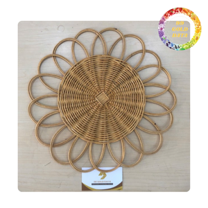 Natural rattan plate placemat for dining table handmade woven eco friendly <b>kitchen</b> <b>accessory</b> - Product Image 1