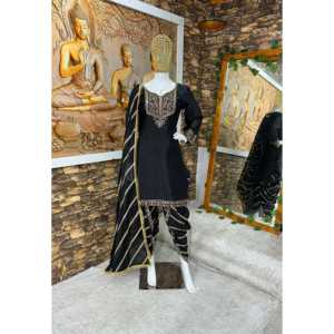 Hermoso Conjunto de Ropa India y Pakistaní para Fiesta, Top, Dhoti y Dupatta - Product Image 3