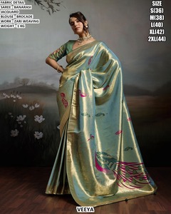 Sari Tradicional Rosa Bordado Zariya para Fiestas, Sin Arrugas - Product Image 4
