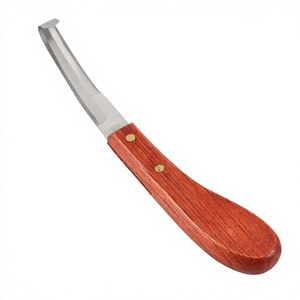 Cuchillo para Pezuñas de Caballo de Acero Inoxidable con Mango de Madera, Cuchilla Curva para Recortar Pezuñas - Product Image 2