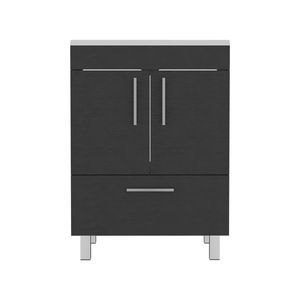 Mobile da Bagno Singolo Velloc con Armadietto a Doppia Anta e Un Cassetto Nero - Product Image 2