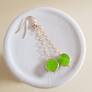 Pendientes Colgantes con Forma de Moneda de Peridoto, Piedra Preciosa Natural Verde, Chapados en Oro Rosa, Joyería Hecha a Mano para Mujer - Product Image 3