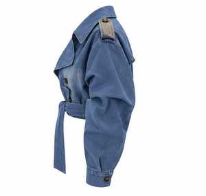 เสื้อแจ็คเก็ตยีนส์ผู้หญิงแขนยาวคอปกพับได้ - Product Image 5