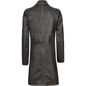 Abrigo Largo de Cuero para Hombre, Abrigo de Cuero de Invierno, Precio de Mayoreo, Buena Calidad, Bolsillos Laterales - Product Image 6
