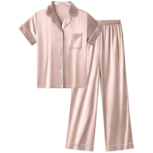 Ensemble de vêtements de nuit en coton pour femmes, pyjamas de qualité supérieure, toucher doux, vêtements de nuit, coupe régulière, vêtements de maison, taille élastique, grande taille - Product Image 1
