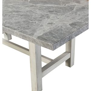 Tavolo da pranzo Canova con piano in marmo grigio e finitura bianca - Product Image 4