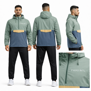 Veste unisexe OEM en gros, personnalisée, légère, coupe-vent, pour l'extérieur, décontractée, à capuche, pour la course, pour hommes - Product Image 1
