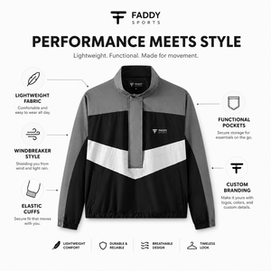 Veste coupe-vent légère pour homme avec logo personnalisé, imperméable, color block, pour sports de plein air, pull à demi-zip, coupe-vent décontracté - Product Image 5