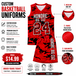 Camiseta de Baloncesto Unisex con Diseño de Camuflaje Personalizada, Transpirable, que Absorbe la Humedad, Tallas Grandes en Oferta - Product Image 3