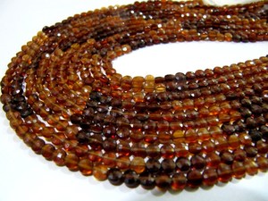 ลูกปัดเฮสโซไนต์การ์เนตทรงกลมเหลี่ยมเพชรพลอยธรรมชาติ - Product Image 2