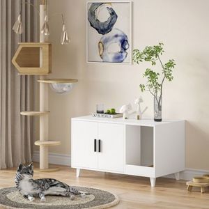 Mobile Multifunzionale per Animali Domestici con Capacità di Carico di 54 kg, Facile Montaggio, Recinto per Lettiera Gatti, Finitura Resistente ai Graffi - Product Image 5