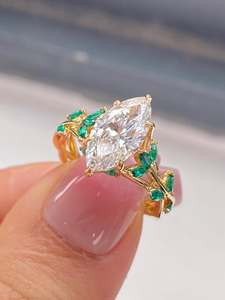 Bijoux de haute qualité en argent sterling rhodié pour femme, avec zircon de laboratoire de 4 carats taille marquise, pour fiançailles, mariage et fêtes, thème religieux - Product Image 3