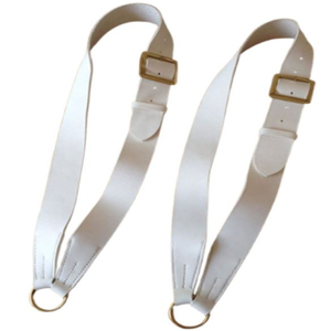Sangle de cou réglable en cuir véritable blanc pour appareil photo, style Napoleonic British Drum Slings Belts - Product Image 5