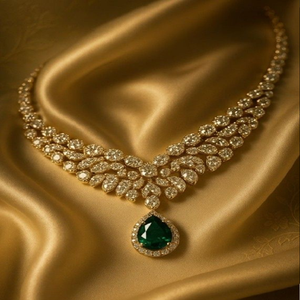 Collar llamativo de cristal brillante con corte marquesa y pendientes colgantes. Disponible a precios de mayorista, brilla con mayor intensidad. - Product Image 4