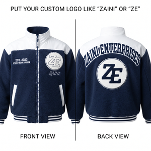 Premium 240g <b>Running</b> <b>Jacket</b> Navy White Colorblock Full Zip Custom Applique Patch Embossed Logo Autumn Waterproof Men's - Product Image 1