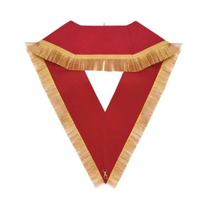 Collar Masónico Rojo Bordado Personalizado, Regalia Ceremonial para Oficiales de la Francmasonería - Product Image 3