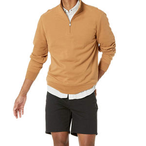 Sudadera de Forro Polar Personalizada para Hombre, de Alta Calidad, Ecológica, para Invierno, con Media Cremallera, Bolsillos, de Poliéster/Algodón, Teñido Liso - Product Image 3