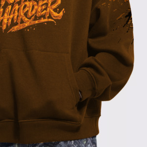 Men's Brown Hooded Sweatshirt Regular Fit Regular Sleeve Solid <b>Back</b> Design Casual Winter Wear 100% Cotton Fleece Pocket - Product Image 5