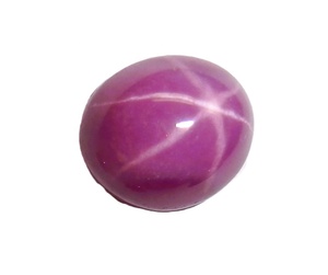 Rubis étoilé ovale 10x12 mm 6 carats, cabochon opaque poli créé en laboratoire avec effet étoile à 6 branches pour la fabrication de bijoux - Product Image 2