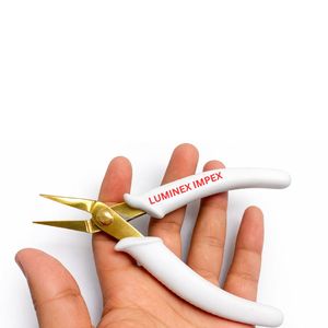 Premium Gold White Needle Nose Pliers 5 Inch Stainless Steel High Quality Jewelry Making Tool <b>Silver</b> <b>Wire</b> Drawing DIY - Product Image 1