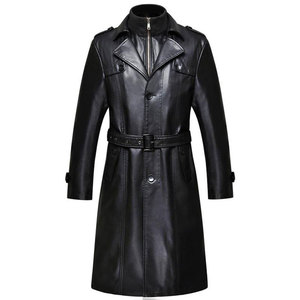 Modern Leather <b>Duster</b> Coat With Long Profile <b>Clean</b> Finish Adjustable Cuffs And Durable Construction Leather <b>Duster</b> Coat - Product Image 1