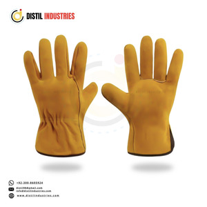 Hot Sale Cheap Price Heavy Duty Construction Work Driving <b>Gloves</b> Premium Quality Sheepskin Leather Elastic Wrist Safety <b>Glove</b> - Product Image 3