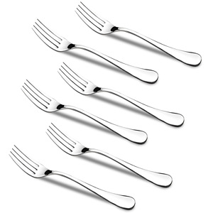 Ensemble de 6 fourchettes à dîner en acier inoxydable, écologiques, pour la table, les nouilles et les pâtes, à prix abordable - Product Image 6