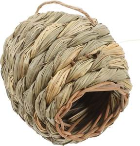 Natural fiber hanging tunnel shelter grass birdhouse soft <b>nesting</b> <b>bed</b> organic chewable toy finches pet accessories - Product Image 2