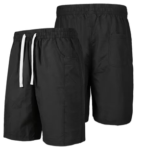 Shorts Largos de Nailon para Gimnasio, Color Negro, con Cordón en la Cintura, Cómodos, Estilo Urbano - Product Image 3