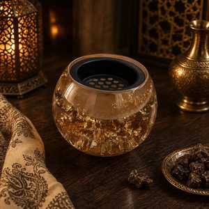 Brûleur de Bakhoor en résine et verre sophistiqué, fait main, décoratif, pour Bakhoor, encens et aromatiques d'intérieur - Product Image 5