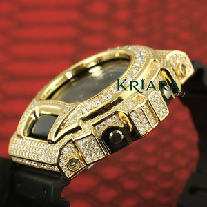 Montre de luxe en acier inoxydable de qualité export avec verre moissanite et bracelet en caoutchouc noir pour le quotidien, les fêtes et la mode urbaine - Product Image 5
