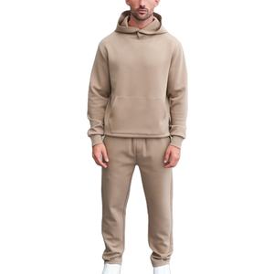 Ensemble survêtement unisexe avec sweat-shirt à capuche surdimensionné et pantalon de survêtement en tissu épais, motif uni, broderie personnalisée, logo personnalisé - Product Image 1
