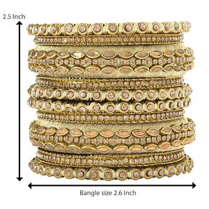 Gold Plated Handmade Faux Kundan Studded Silk Thread Ethnic Bangles Jewellery for Women Fashion Bangles For Girls Festive - Product Image 4