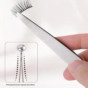 Pince à épiler pour sourcils et poils du visage, pince à barbe avec perle de massage, outil de beauté professionnel en acier inoxydable - Product Image 5