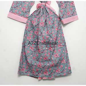 Robe Kimono 100% Coton pour Femme, Taille Unique, avec Bande Frontale, Doublure Intégrée, Élégante et Romantique, Vêtement de Nuit - Product Image 6