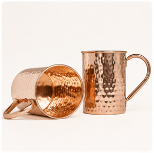 Mug Moscow Mule en cuivre pur martelé fait main avec poignée en laiton massif pour cocktails, bière et articles de bar – Vente en gros - Product Image 3