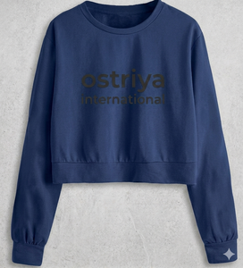 Ostriya Intl 2026 Women Streetwear Turtleneck Lightweight Fleece 100% Cotton Solid Embroidered Front <b>Drop</b>-shoulder Sweatshirt - Product Image 5