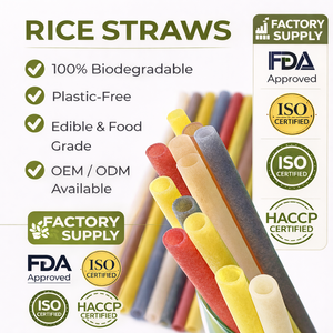 หลอดดื่มข้าวแบบใช้แล้วทิ้งหลอดสำหรับใช้ในห้องครัวเป็นมิตรกับสิ่งแวดล้อม - Product Image 1