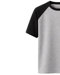 Camiseta de Manga Raglán Gris y Negra para Hombre, Cuello Redondo, Informal, Verano, Transpirable, Mezcla de Algodón, Suave, Cómoda, Ligera, para Uso Diario - Product Image 3